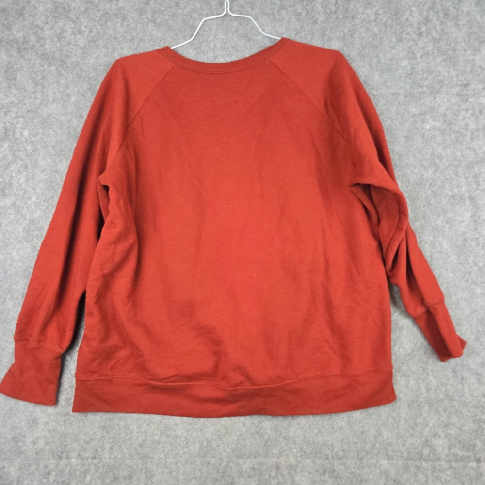 Champion Crewneck Sweatshirt Women 2X Burnt Orange Rust Spellout Fleece Pullover - Picture 3 of 9